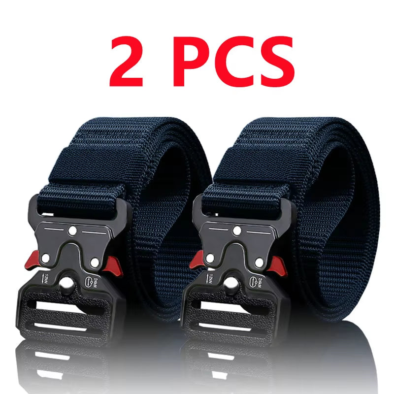 2Pcs Versatile Men'S Tactical Belts - Durable, Adjustable Design