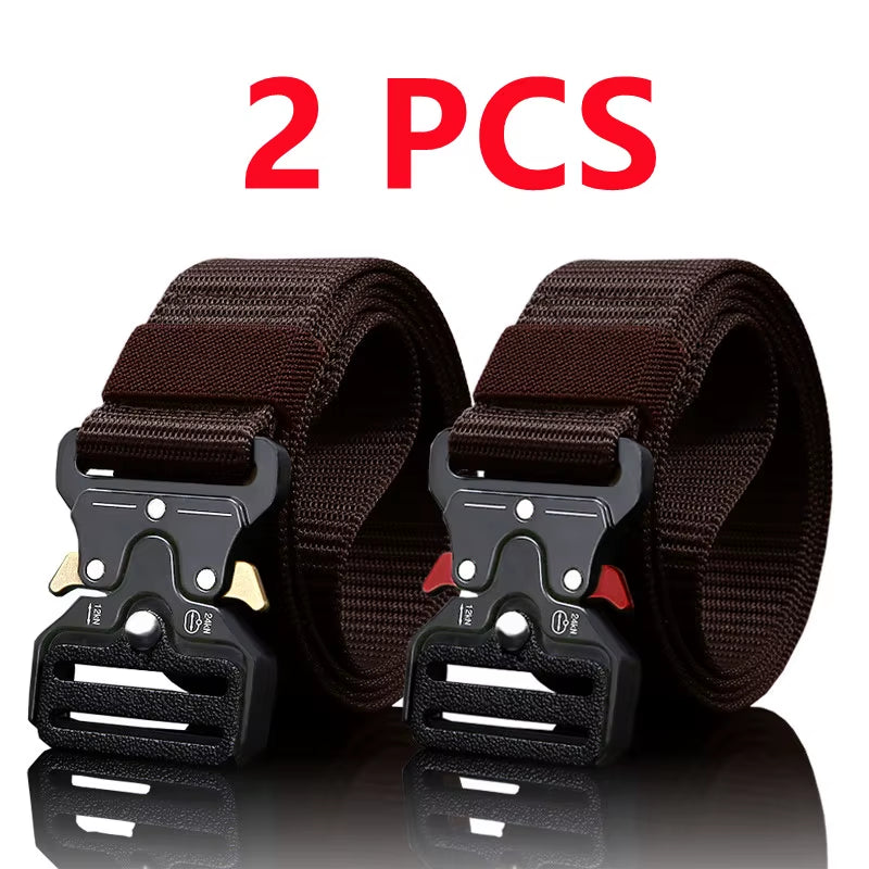 2Pcs Versatile Men'S Tactical Belts - Durable, Adjustable Design
