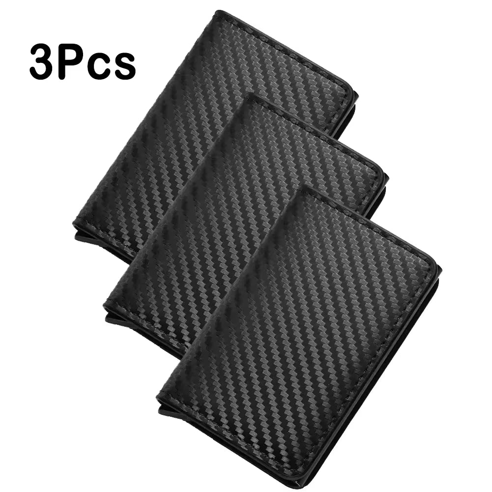 Rfid Aluminum Men Wallet Card Holder Purse Carbon Fiber Men Business Slim Thin Smart Wallet Credit Cardholder Case Note Holder