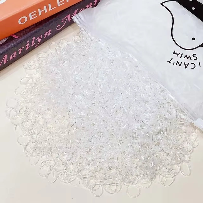 1000Pcs/Pack Girls Colorful Small Disposable Rubber Bands Gum for Ponytail Hold Scrunchie Hair Bands Fashion Hair Accessories