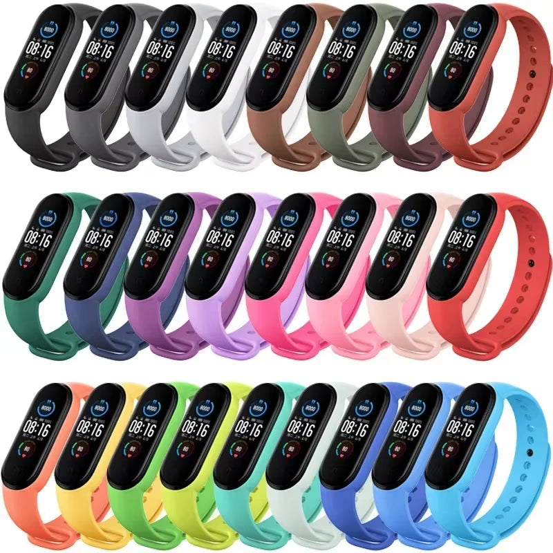 Watch Strap for  Mi Band 7 6 5 4 3 Wristband Silicone Bracelet Wrist Straps Miband 3/4 Band5 Band6 Smartwatch Accessories