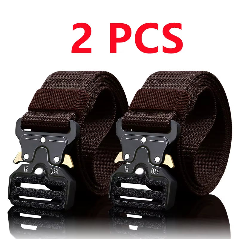 2Pcs Versatile Men'S Tactical Belts - Durable, Adjustable Design