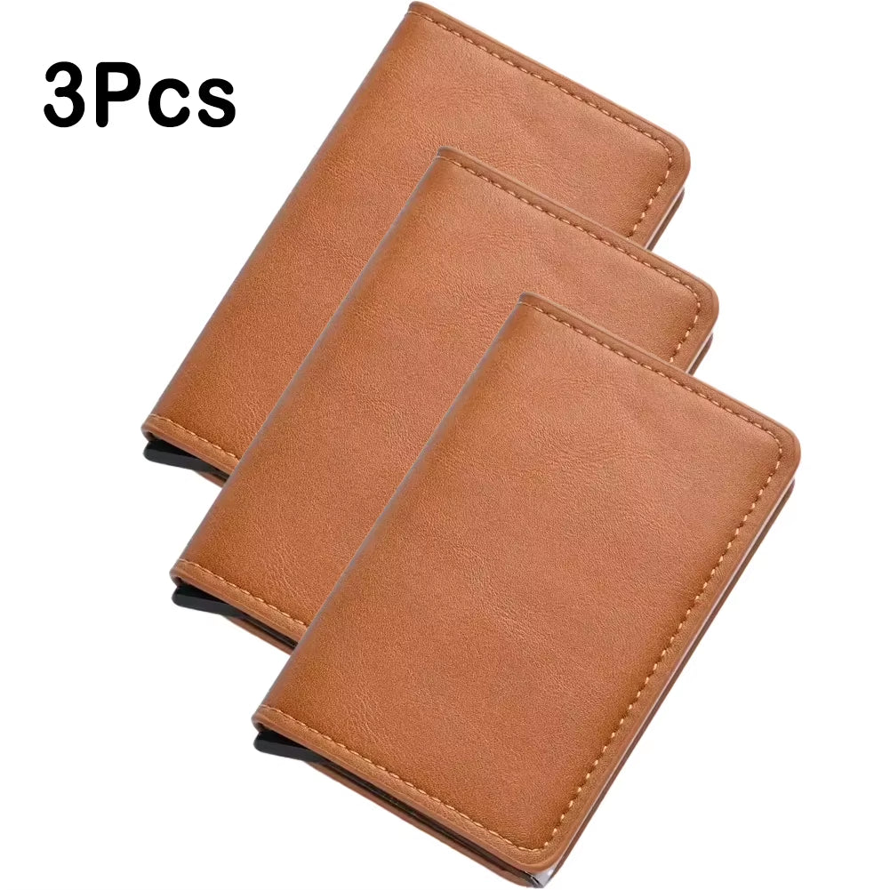 Rfid Aluminum Men Wallet Card Holder Purse Carbon Fiber Men Business Slim Thin Smart Wallet Credit Cardholder Case Note Holder