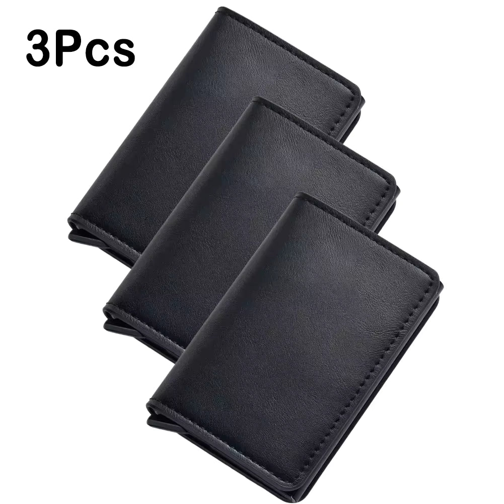 Rfid Aluminum Men Wallet Card Holder Purse Carbon Fiber Men Business Slim Thin Smart Wallet Credit Cardholder Case Note Holder