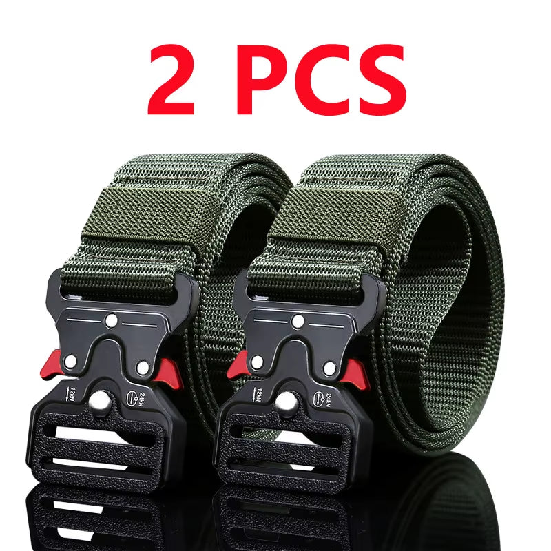 2Pcs Versatile Men'S Tactical Belts - Durable, Adjustable Design