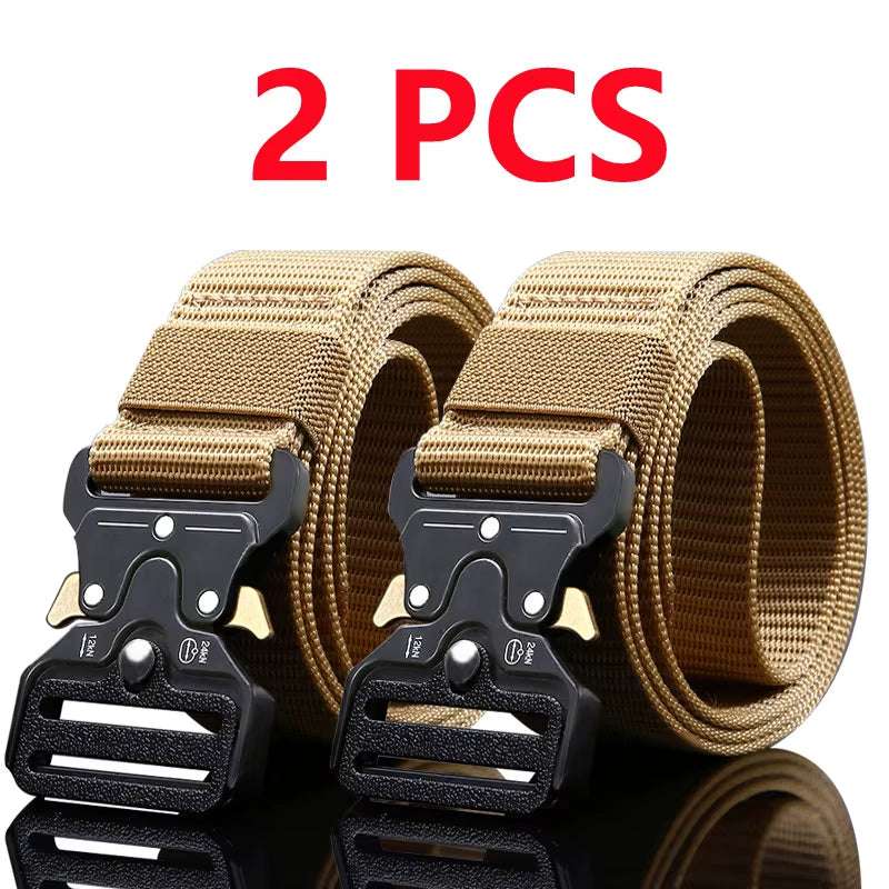 2Pcs Versatile Men'S Tactical Belts - Durable, Adjustable Design