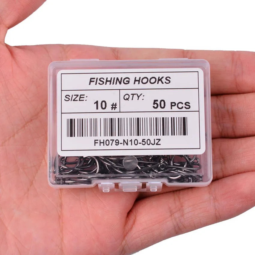 50Pcs / 20Pcs / Box Circle Carp Eyed Fishing Hook Size 2-22# Ring Eye Japan Fishhooks Fishing Hooks Single Jig Fish Hook Tackle