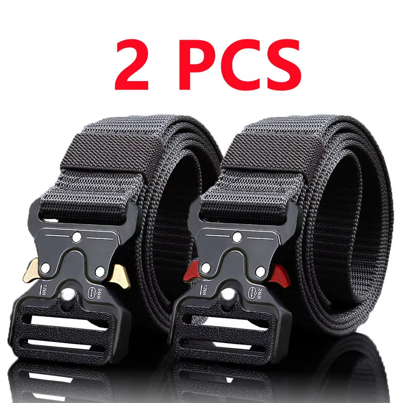 2Pcs Versatile Men'S Tactical Belts - Durable, Adjustable Design