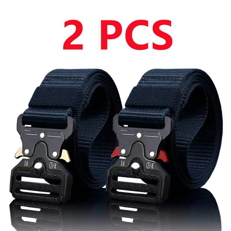 2Pcs Versatile Men'S Tactical Belts - Durable, Adjustable Design