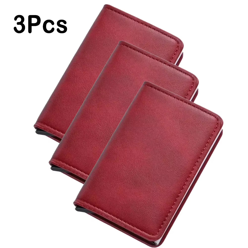 Rfid Aluminum Men Wallet Card Holder Purse Carbon Fiber Men Business Slim Thin Smart Wallet Credit Cardholder Case Note Holder