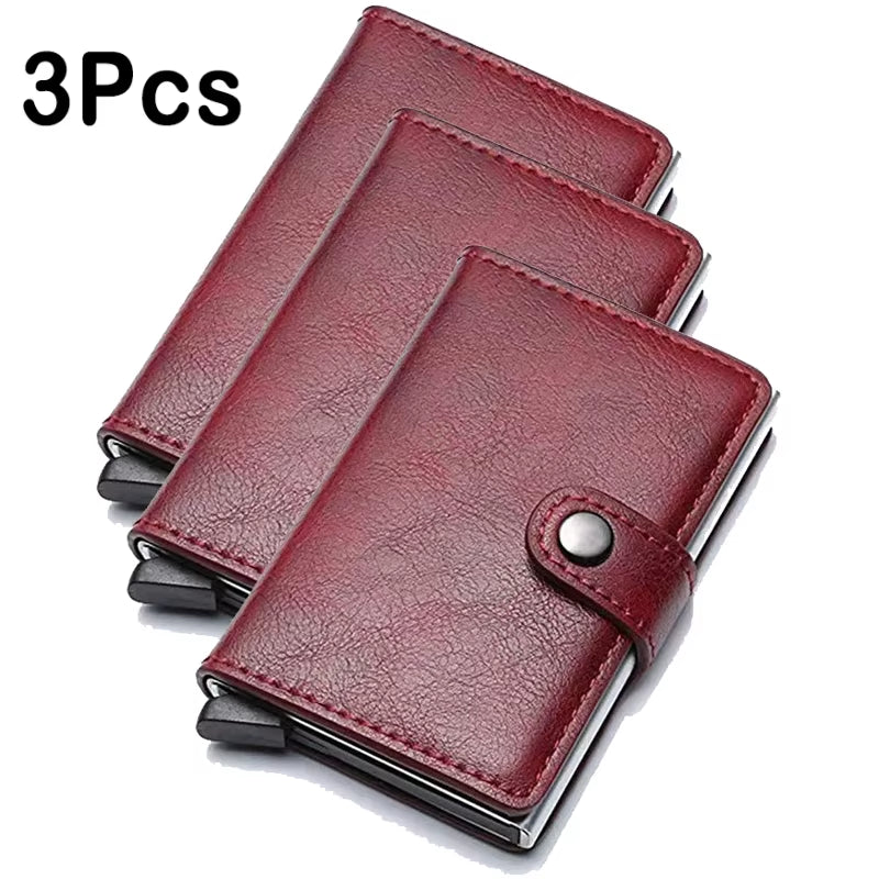 Rfid Aluminum Men Wallet Card Holder Purse Carbon Fiber Men Business Slim Thin Smart Wallet Credit Cardholder Case Note Holder