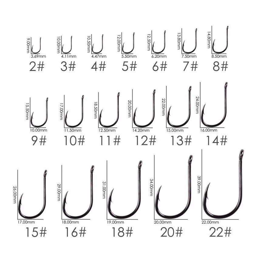 50Pcs / 20Pcs / Box Circle Carp Eyed Fishing Hook Size 2-22# Ring Eye Japan Fishhooks Fishing Hooks Single Jig Fish Hook Tackle