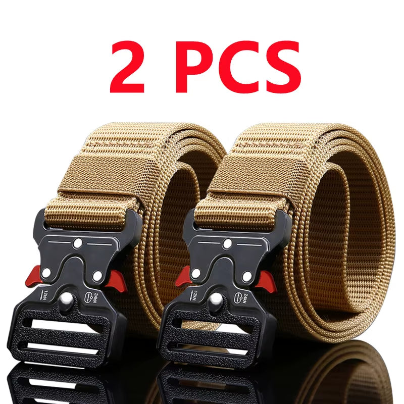 2Pcs Versatile Men'S Tactical Belts - Durable, Adjustable Design
