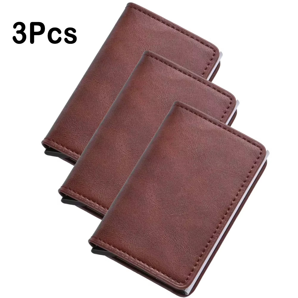 Rfid Aluminum Men Wallet Card Holder Purse Carbon Fiber Men Business Slim Thin Smart Wallet Credit Cardholder Case Note Holder