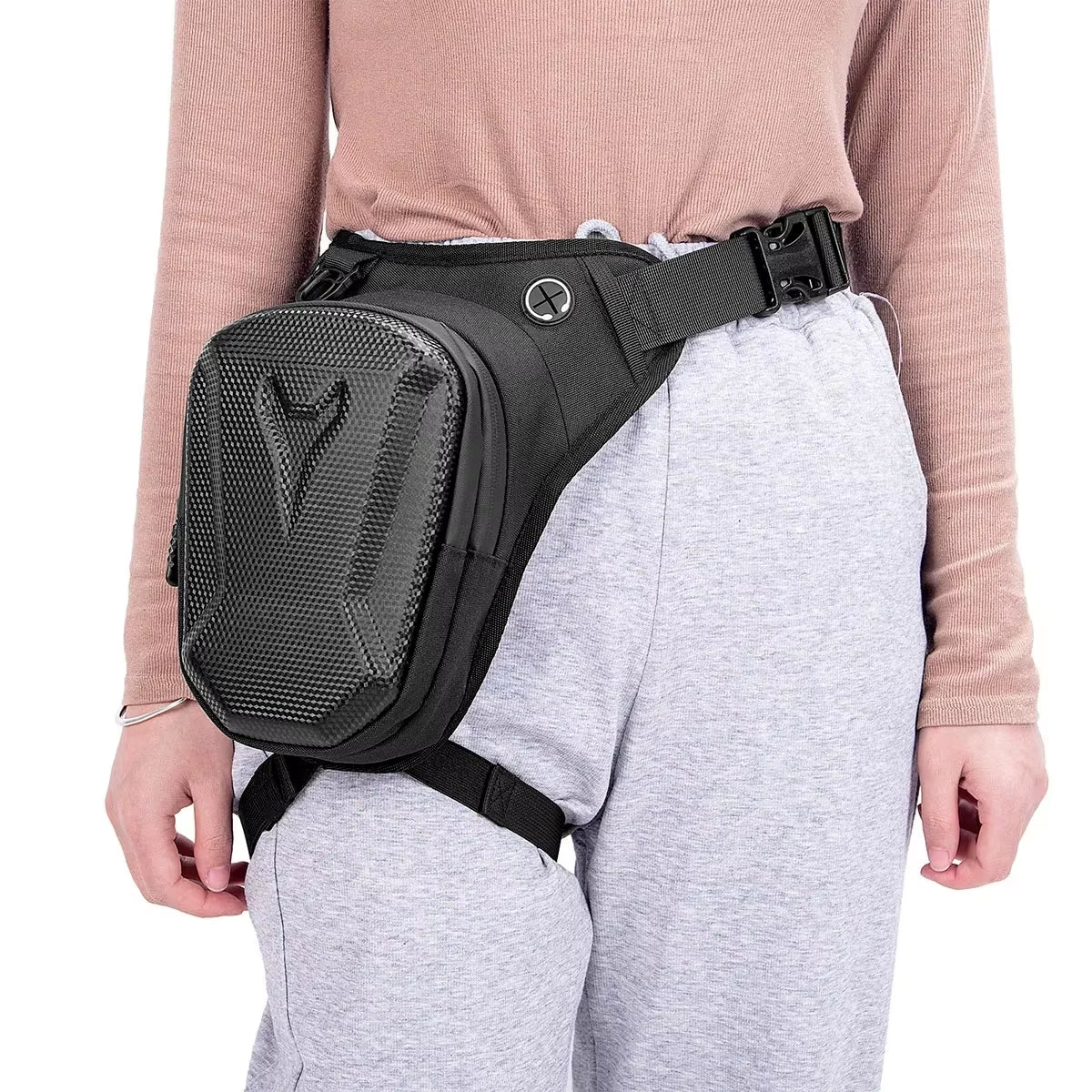 1PC Black Motorcycle Leg Bag Waterproof Rider Waist Bag Cycling Bike Crossbody Bag Motorcycle Equipment