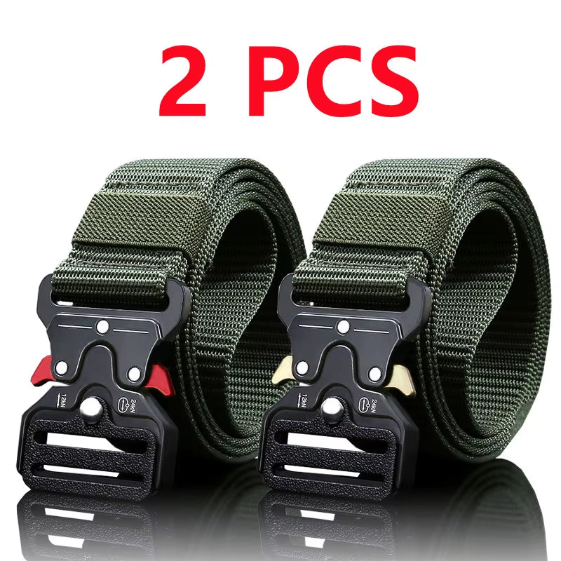 2Pcs Versatile Men'S Tactical Belts - Durable, Adjustable Design