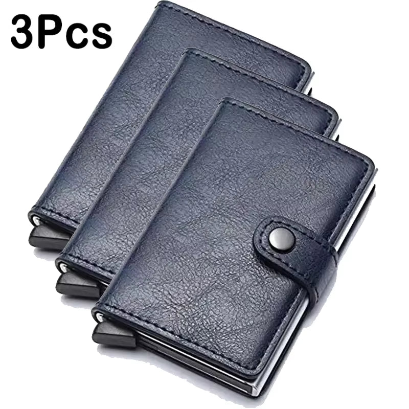 Rfid Aluminum Men Wallet Card Holder Purse Carbon Fiber Men Business Slim Thin Smart Wallet Credit Cardholder Case Note Holder