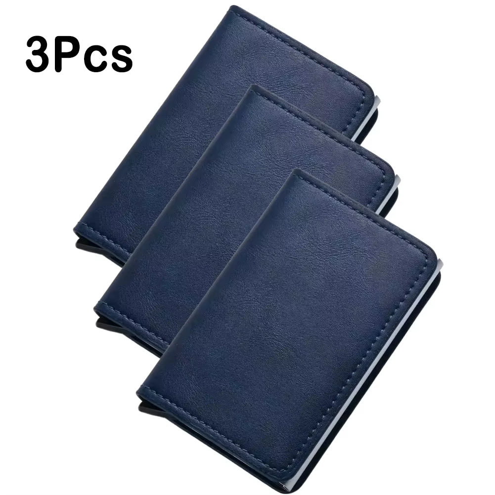 Rfid Aluminum Men Wallet Card Holder Purse Carbon Fiber Men Business Slim Thin Smart Wallet Credit Cardholder Case Note Holder