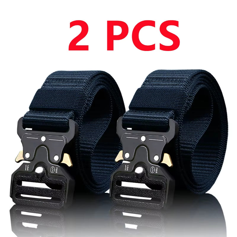 2Pcs Versatile Men'S Tactical Belts - Durable, Adjustable Design